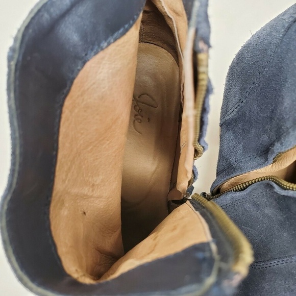 Joie Dalton Suede Tassel Heeled Bootie Blue Sz 38.5 Women's 8.5 - Picture 10 of 12